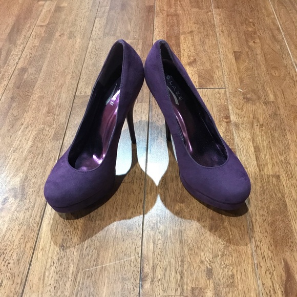 NWOT Glaze Purple Faux Suede Platform Pumps Size 8 - Picture 6 of 7